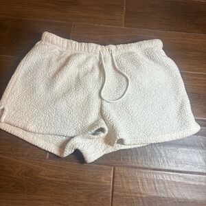 Fashion Nova White Fuzzy Shorts